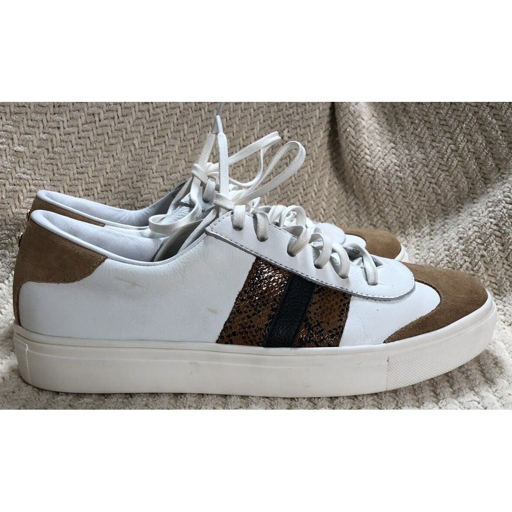Kaanas Women's White Leather & Coffee Suede w/Snakeskin Accent - Size 9